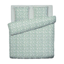 Feuillage Fleuri - Housse De Couette + 1 Ou 2 Taie(S) D'Oreiller Satin De Coton - Feuillage Fleuri Vert Clair / Vert Clair