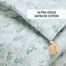 Feuillage Fleuri - Édredon Avec Glands - Feuillage Fleuri Vert Clair / Vert Clair