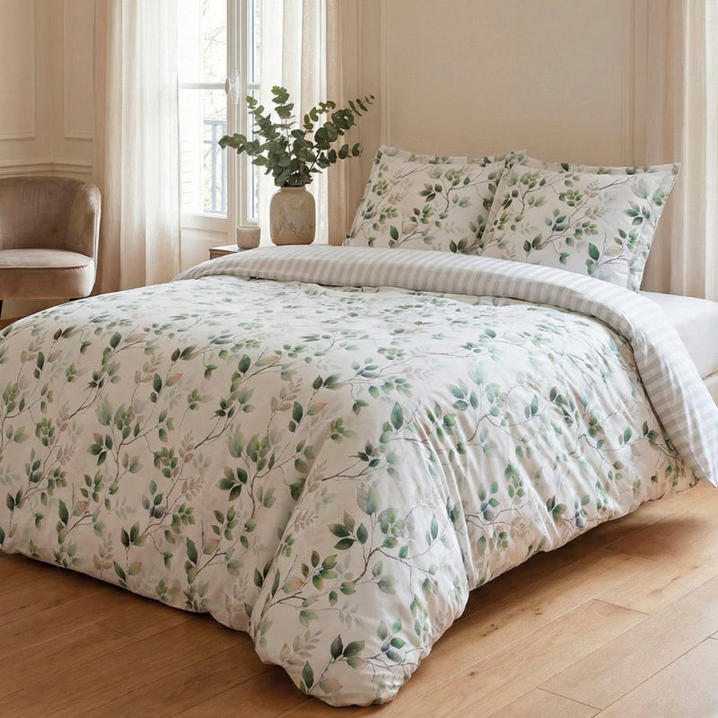 Petit Bosquet - Housse De Couette + 1 Ou 2 Taie(S) D'Oreiller Satin De Coton - Petit Bosquet Blanc