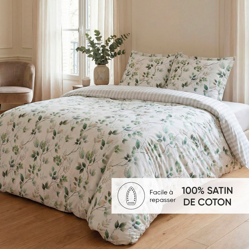 Petit Bosquet - Housse De Couette + 1 Ou 2 Taie(S) D'Oreiller Satin De Coton - Petit Bosquet Blanc