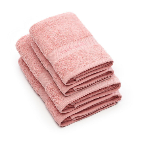 Set De 2 Serviettes & 2 Draps De Bain Rose Pétale