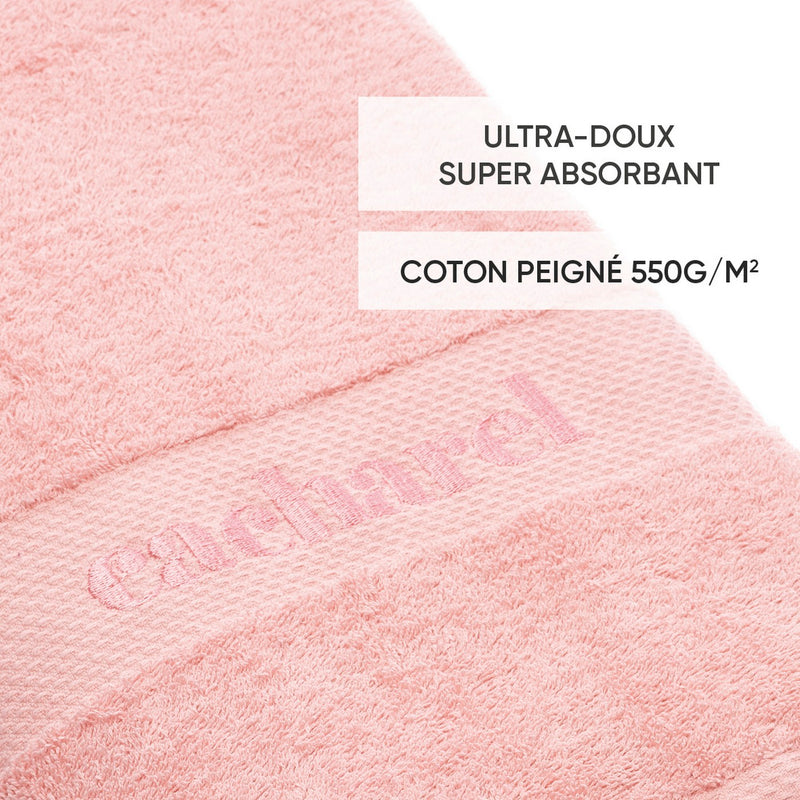 Set De 2 Serviettes & 2 Draps De Bain Rose Pétale