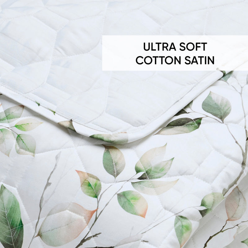 Petit Bosquet - Couvre-Lit Satin De Coton - Petit Bosquet Blanc