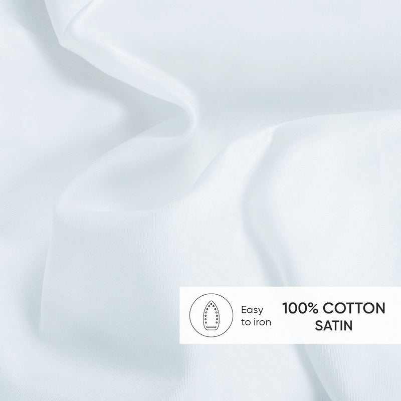 Uni 1 Baratta - Taie D'Oreiller Satin De Coton - Uni 1 Baratta Bleu 01