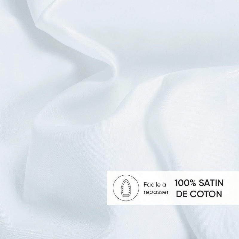 Uni 1 Baratta - Taie D'Oreiller Satin De Coton - Uni 1 Baratta Bleu 01