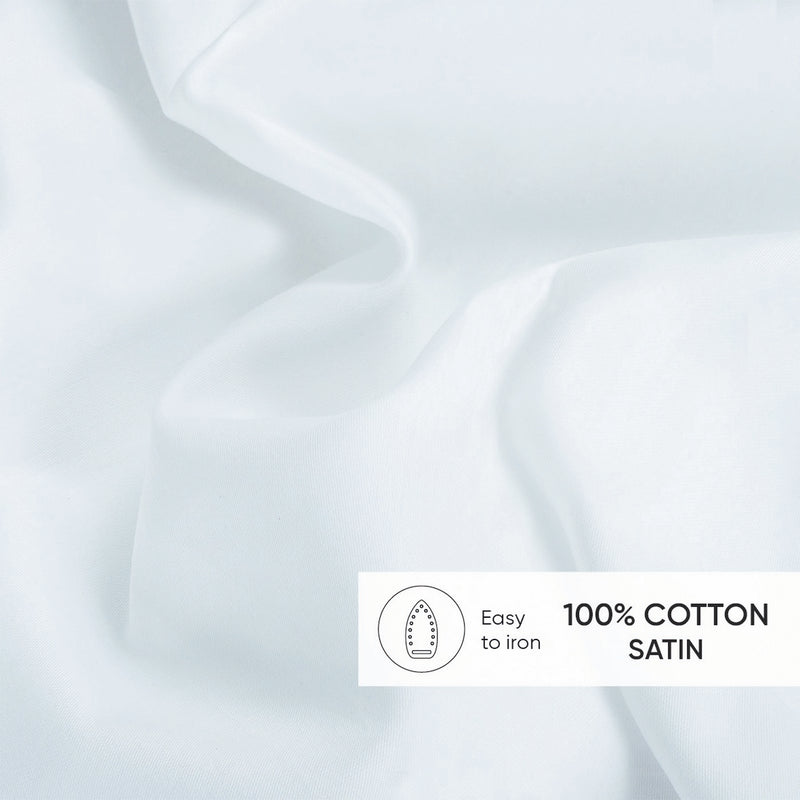 Uni 1 Baratta - Drap Plat Satin De Coton - Uni 1 Baratta Bleu 01