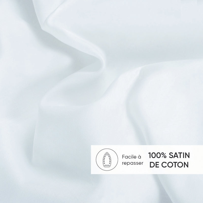 Uni 1 Baratta - Drap Plat Satin De Coton - Uni 1 Baratta Bleu 01