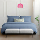 Uni 1 Baratta - Taie D'Oreiller Satin De Coton - Uni 1 Baratta Bleu 03