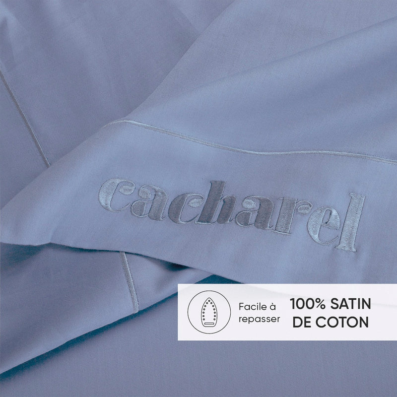 Uni 1 Baratta - Drap Plat Satin De Coton - Uni 1 Baratta Bleu 03