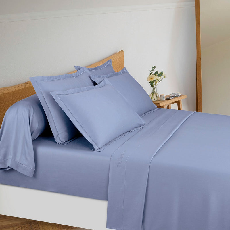 Uni 1 Baratta - Ensemble De Draps Satin De Coton - Uni 1 Baratta Bleu 03