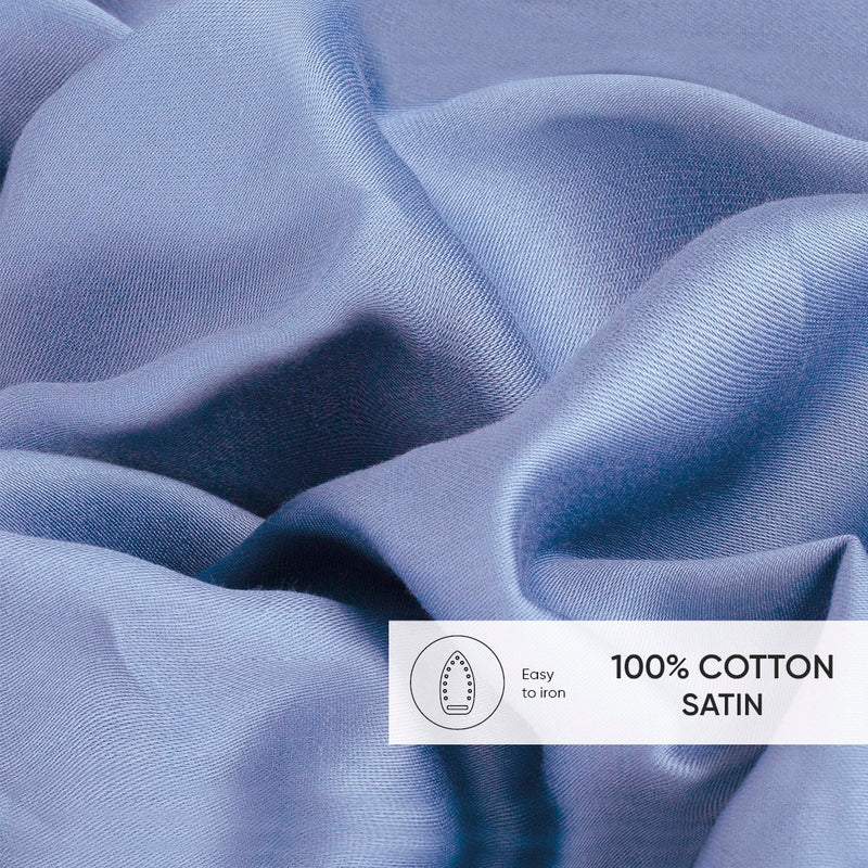 Uni 1 Baratta - Ensemble De Draps Satin De Coton - Uni 1 Baratta Bleu 03