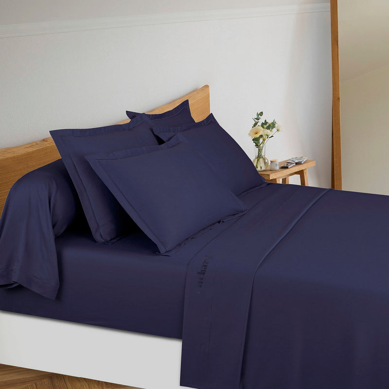 Uni 1 Baratta - Ensemble De Draps Satin De Coton - Uni 1 Baratta Bleu 04