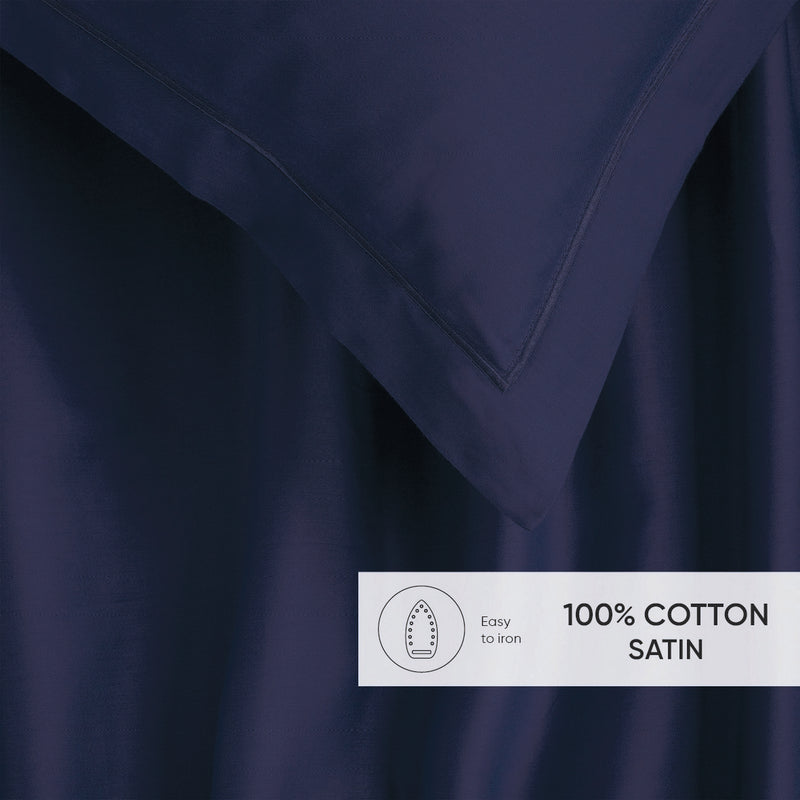 Uni 1 Baratta - Ensemble De Draps Satin De Coton - Uni 1 Baratta Bleu 04