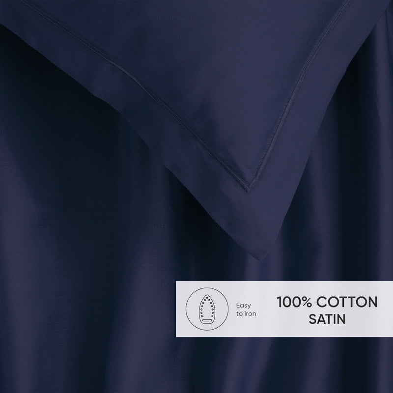 Uni 1 Baratta - Ensemble De Draps Satin De Coton - Uni 1 Baratta Bleu 04