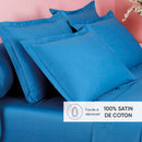 Uni 1 Baratta - Taie D'Oreiller Satin De Coton - Uni 1 Baratta Bleu 05