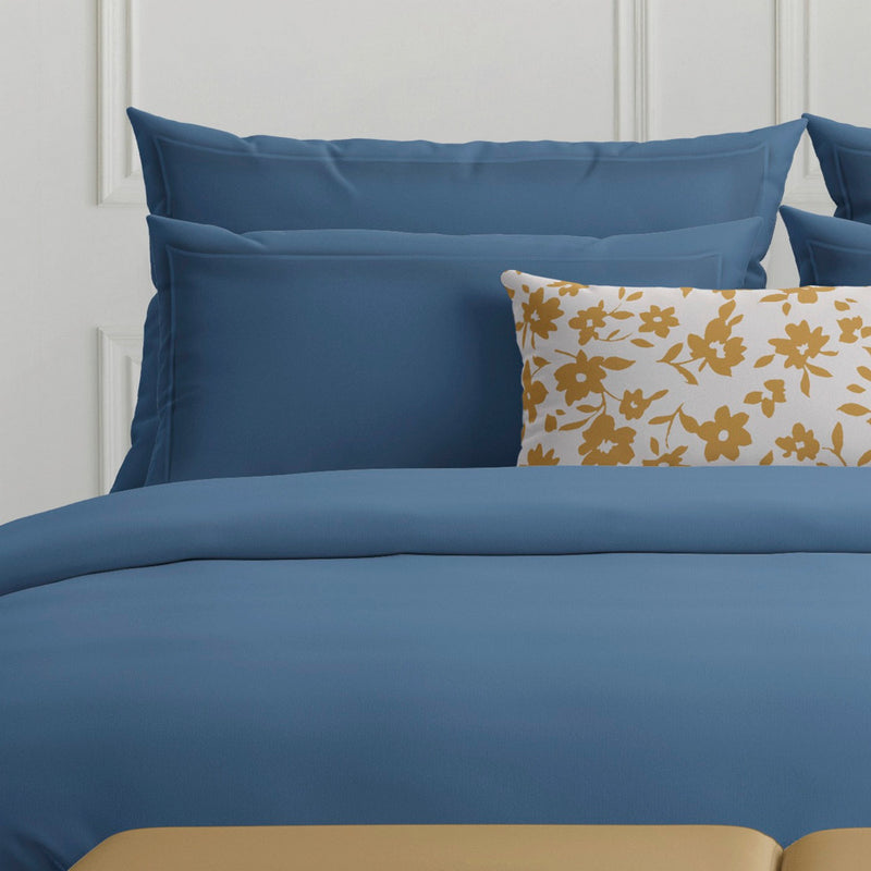 Uni 1 Baratta - Taie D'Oreiller Satin De Coton - Uni 1 Baratta Bleu 05
