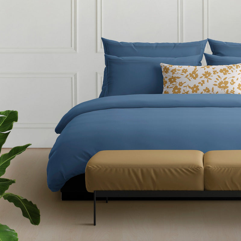 Uni 1 Baratta - Taie D'Oreiller Satin De Coton - Uni 1 Baratta Bleu 05