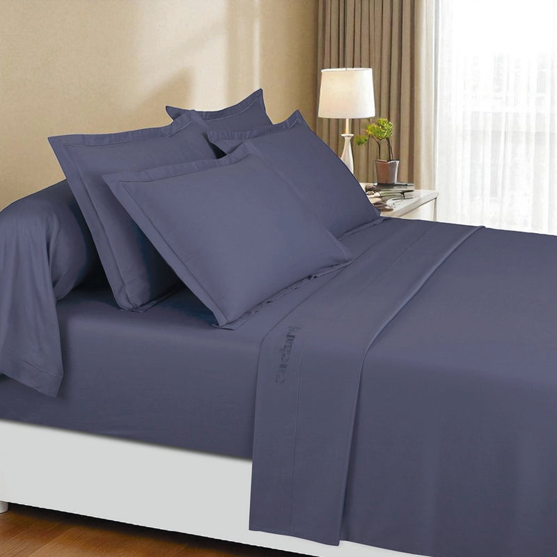 Uni 1 Baratta - Ensemble De Draps Satin De Coton - Uni 1 Baratta Bleu 06