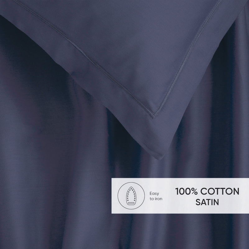 Uni 1 Baratta - Ensemble De Draps Satin De Coton - Uni 1 Baratta Bleu 06