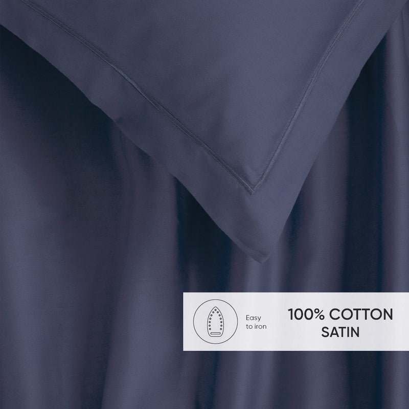 Uni 1 Baratta - Ensemble De Draps Satin De Coton - Uni 1 Baratta Bleu 06