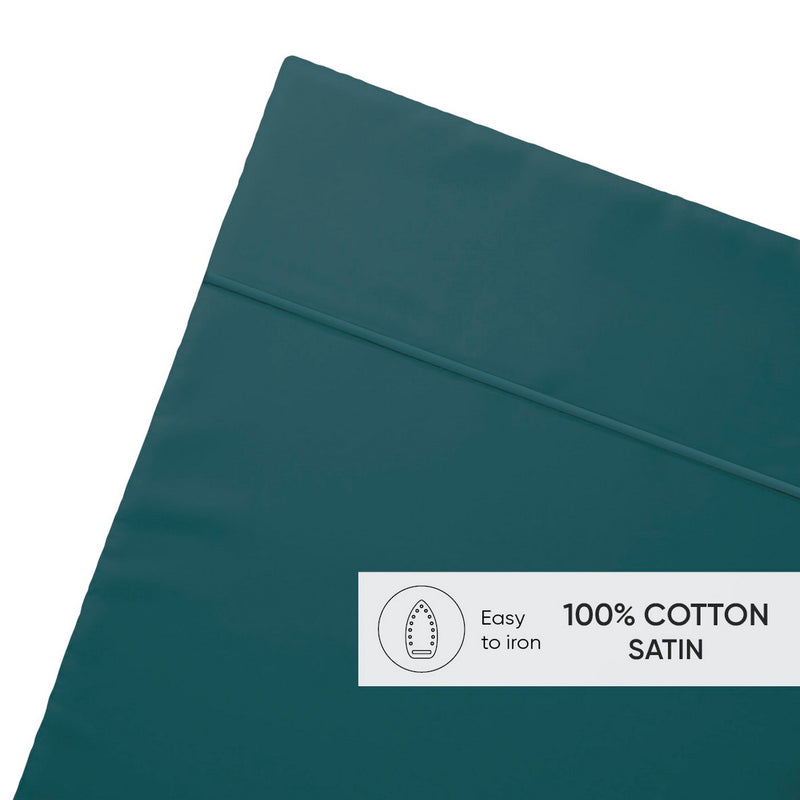 Uni 1 Baratta - Drap Plat Satin De Coton - Uni 1 Baratta Bleu 08