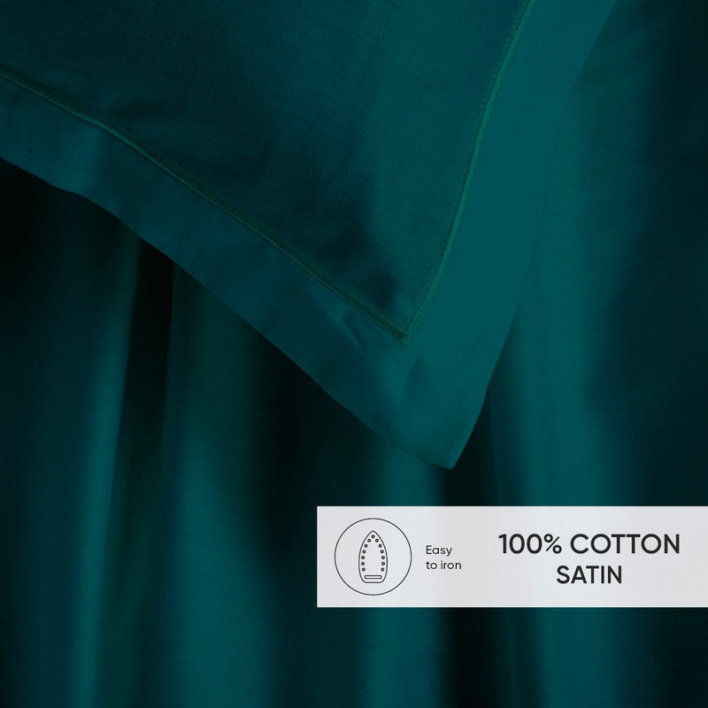 Uni 1 Baratta - Ensemble De Draps Satin De Coton - Uni 1 Baratta Bleu 08