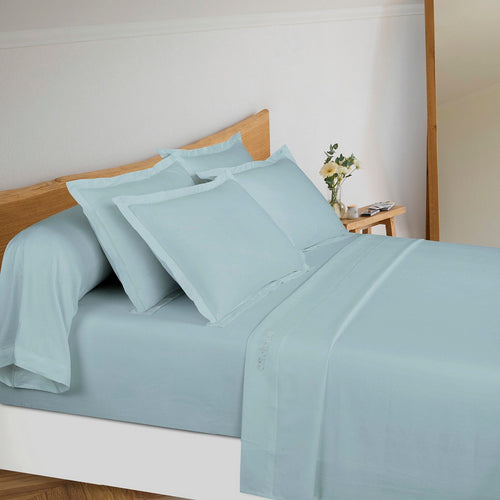 Uni 1 Baratta - Ensemble De Draps Satin De Coton - Uni 1 Baratta Bleu 09