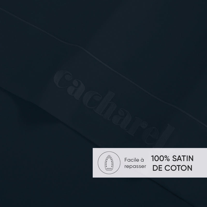 Uni 1 Baratta - Drap Plat Satin De Coton - Uni 1 Baratta Bleu 11