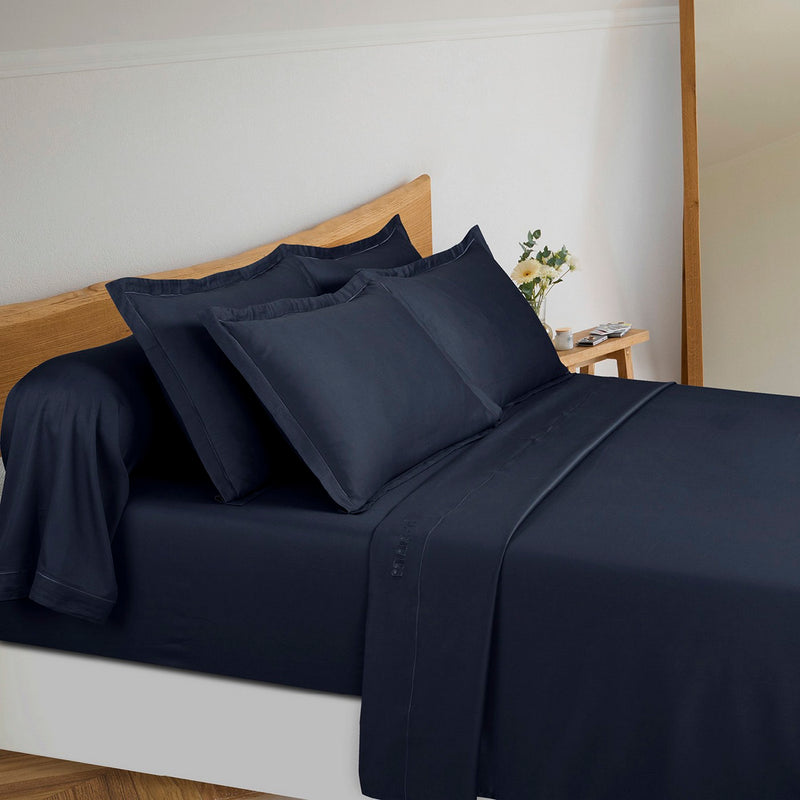 Uni 1 Baratta - Ensemble De Draps Satin De Coton - Uni 1 Baratta Bleu 11