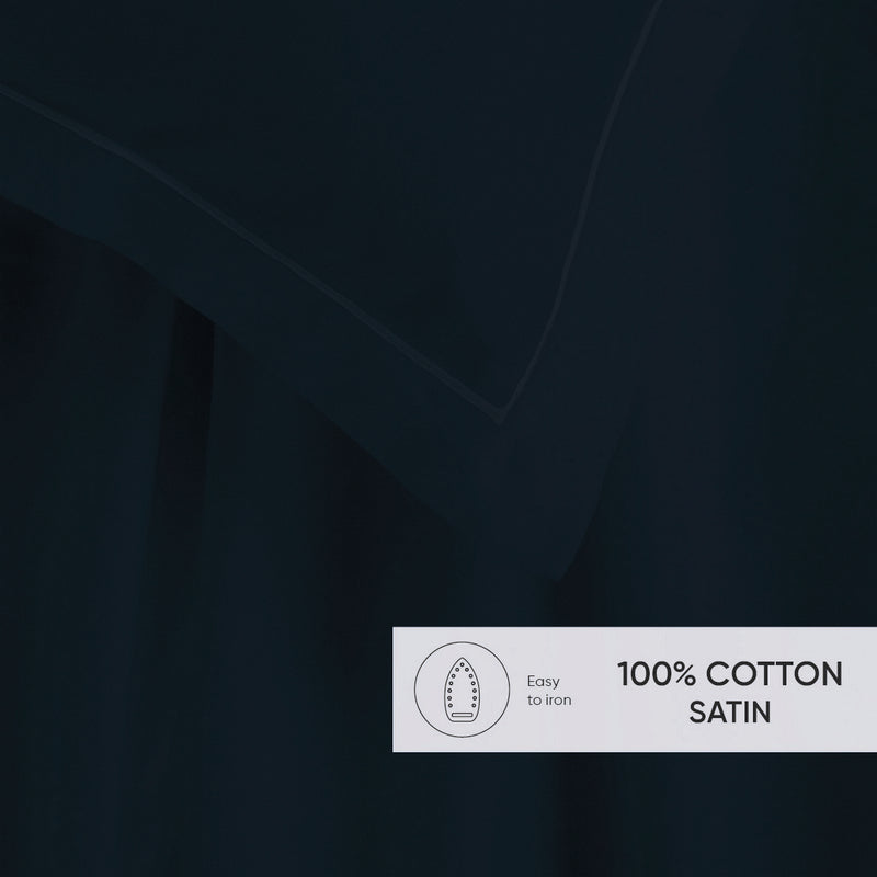 Uni 1 Baratta - Ensemble De Draps Satin De Coton - Uni 1 Baratta Bleu 11