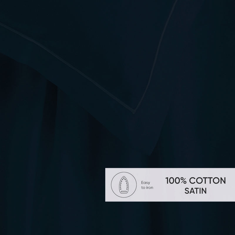 Uni 1 Baratta - Ensemble De Draps Satin De Coton - Uni 1 Baratta Bleu 11