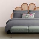 Uni 1 Baratta - Taie D'Oreiller Satin De Coton - Uni 1 Baratta Gris 02