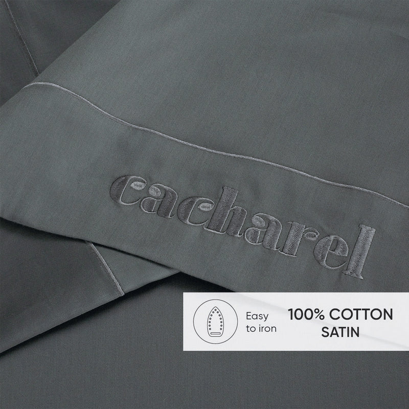 Uni 1 Baratta - Drap Plat Satin De Coton - Uni 1 Baratta Gris 02