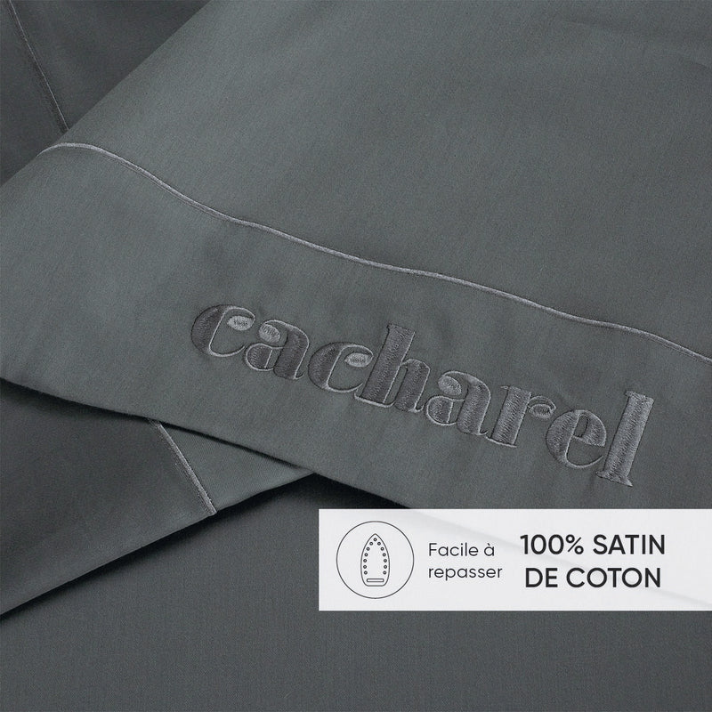 Uni 1 Baratta - Drap Plat Satin De Coton - Uni 1 Baratta Gris 02