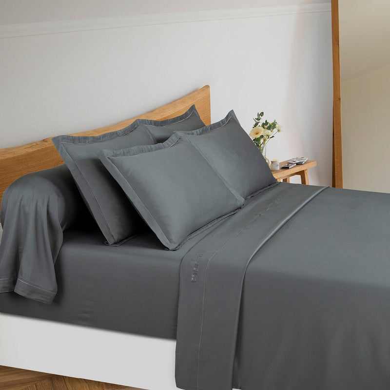 Uni 1 Baratta - Ensemble De Draps Satin De Coton - Uni 1 Baratta Gris 02