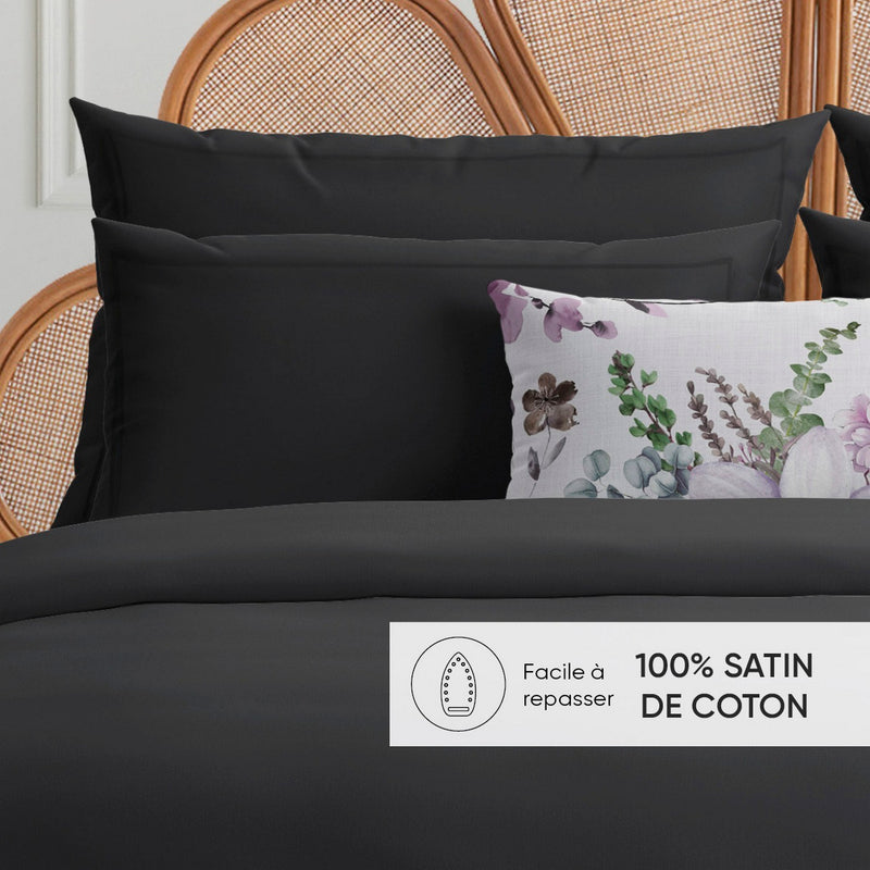 Uni 1 Baratta - Taie D'Oreiller Satin De Coton - Uni 1 Baratta Gris 03