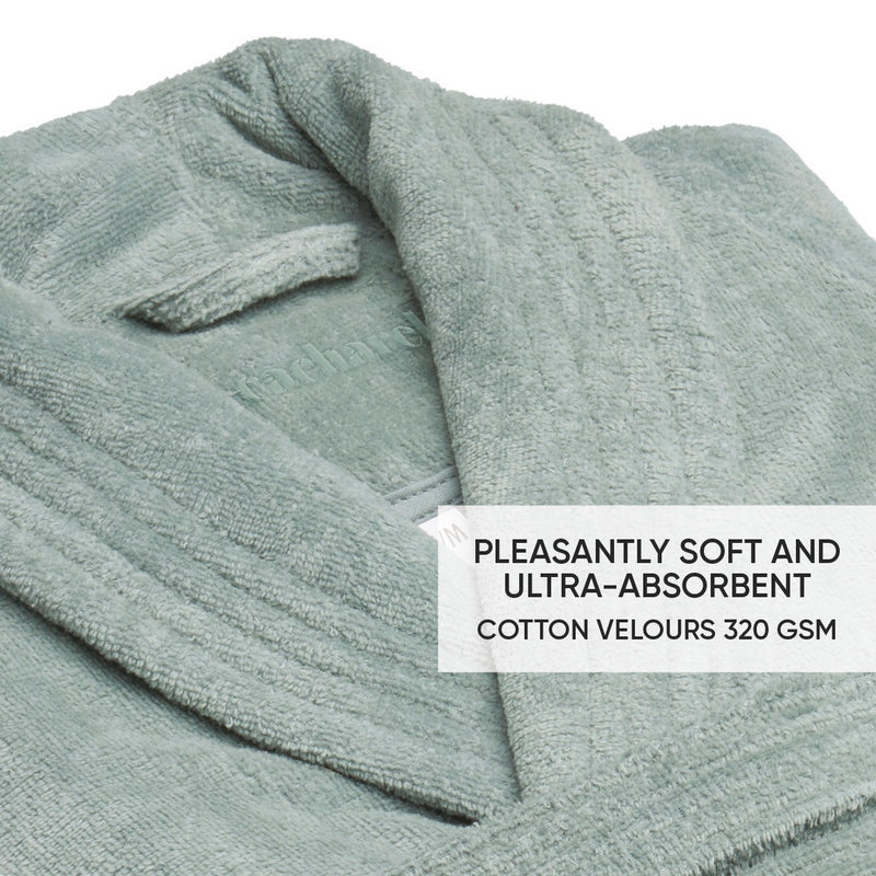 Peignoir Avec Col Châle En Coton Ultra Absorbant - Vert