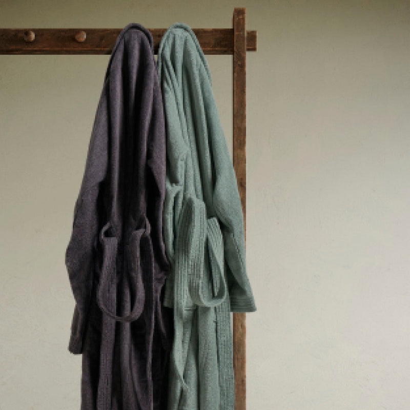 Peignoir Avec Col Châle En Coton Ultra Absorbant - Vert