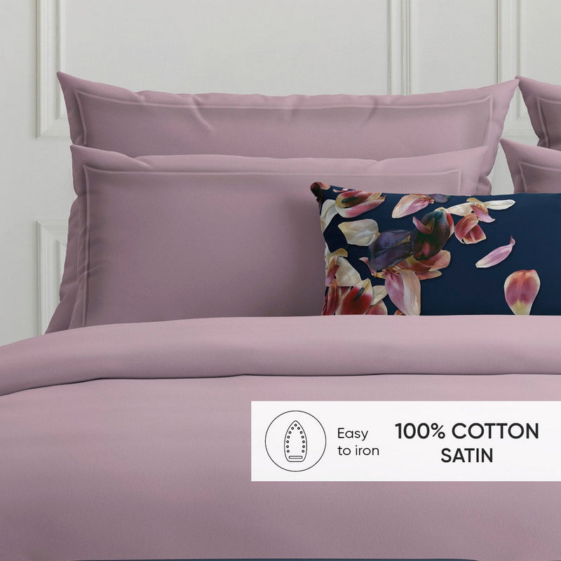 Uni 1 Baratta - Taie D'Oreiller Satin De Coton - Uni 1 Baratta Rose 01