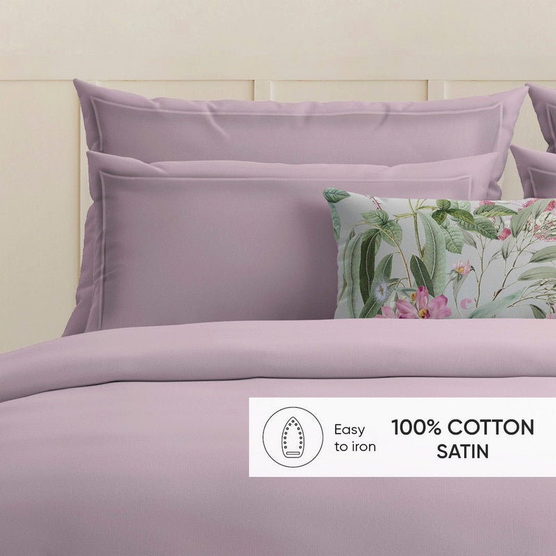 Uni 1 Baratta - Taie D'Oreiller Satin De Coton - Uni 1 Baratta Rose 02