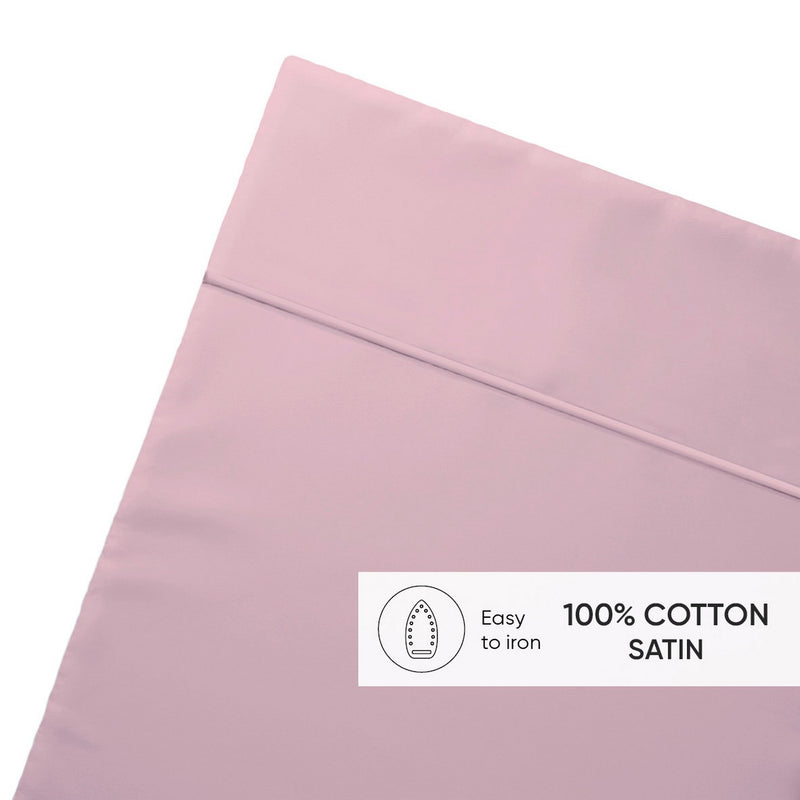 Uni 1 Baratta - Drap Plat Satin De Coton - Uni 1 Baratta Rose 02