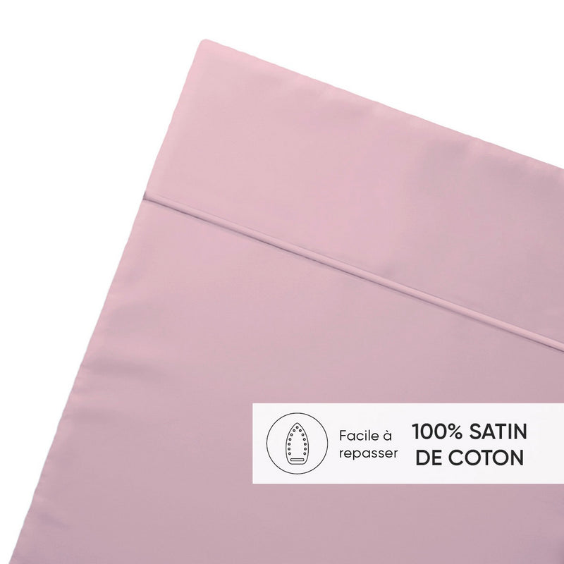 Uni 1 Baratta - Drap Plat Satin De Coton - Uni 1 Baratta Rose 02