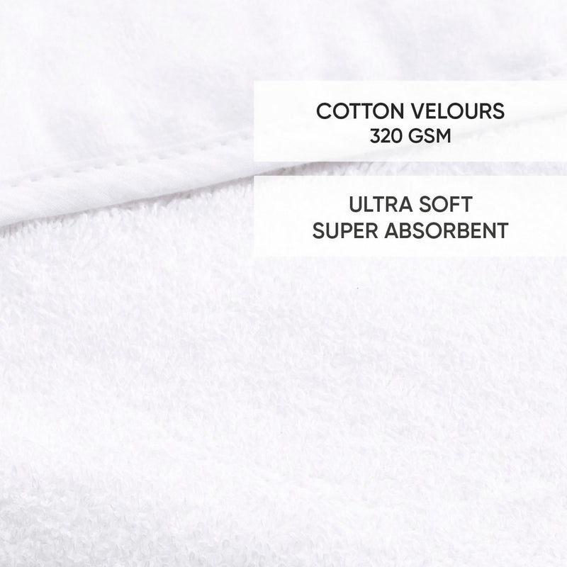 Cape De Bain Bébe En 100% Coton Super Absorbant : Blanc