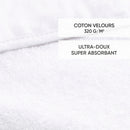 Cape De Bain Bébe En 100% Coton Super Absorbant : Blanc