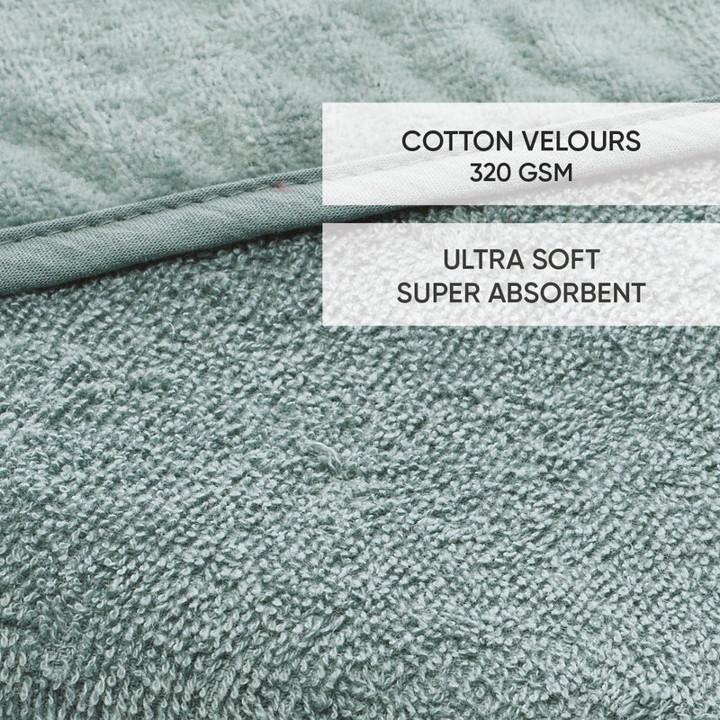 Cape De Bain Bébe En 100% Coton Super Absorbant : Vert