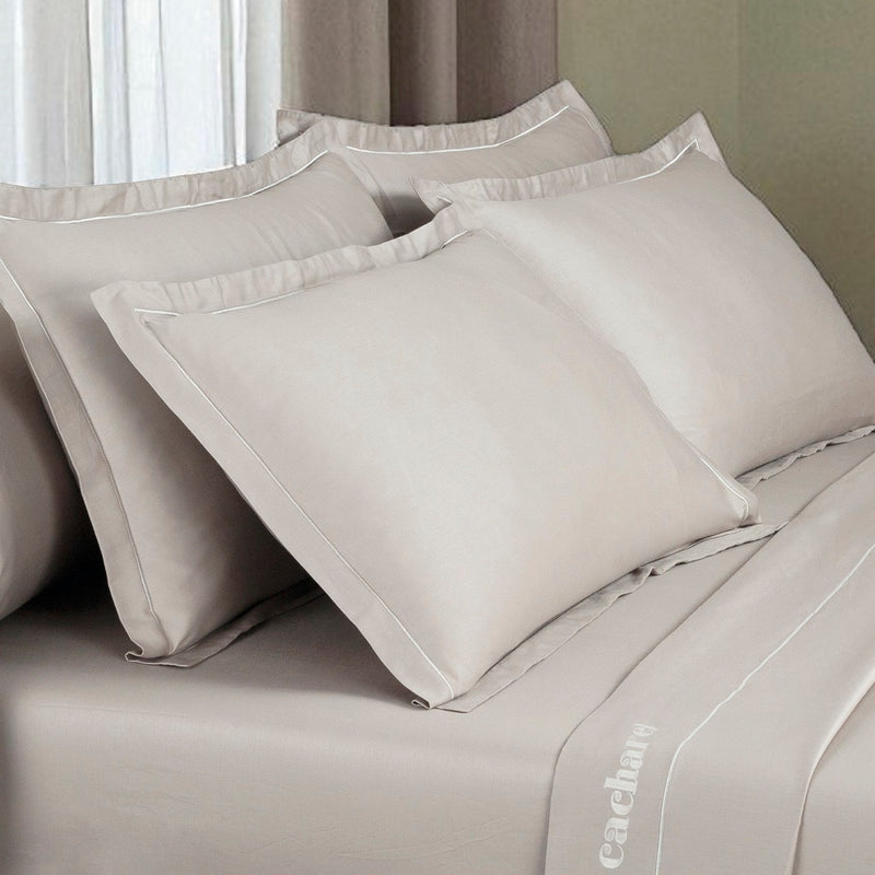 Uni 1 Baratta - Taie D'Oreiller Satin De Coton - Uni 1 Baratta Taupe 04