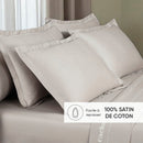 Uni 1 Baratta - Taie D'Oreiller Satin De Coton - Uni 1 Baratta Taupe 04