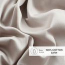 Uni 1 Baratta - Drap Plat Satin De Coton - Uni 1 Baratta Taupe 04