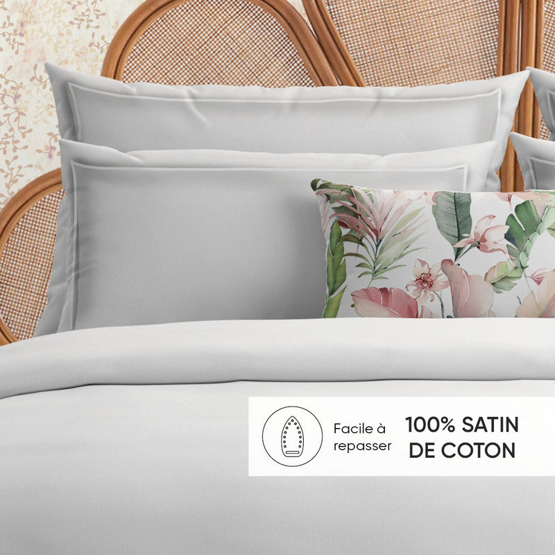 Uni 1 Baratta - Taie D'Oreiller Satin De Coton - Uni 1 Baratta Blanc 01