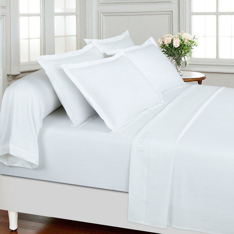 Uni 1 Baratta - Drap Plat Satin De Coton - Uni 1 Baratta Blanc 01